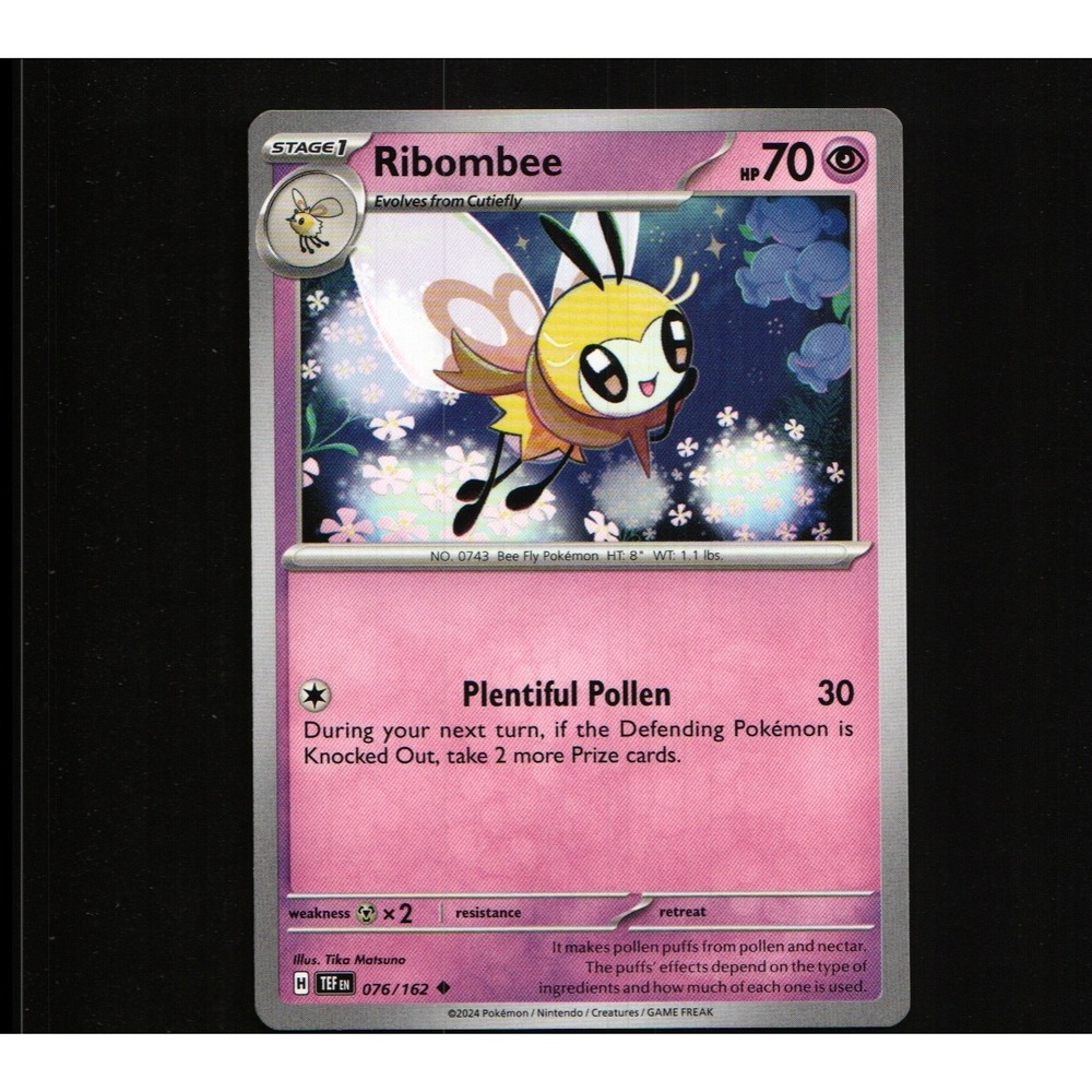 2024 Pokemon Temporal Forces Ribombee 076/162 Uncommon TEF EN